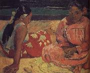 Paul Gauguin The two women on the beach painting